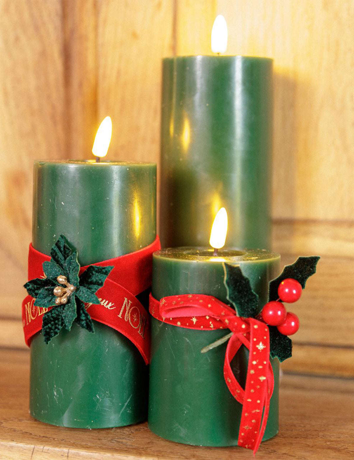 Lint Vrolijk Kerstfeest rood fluweel en goud 2,5 cm x 3 m