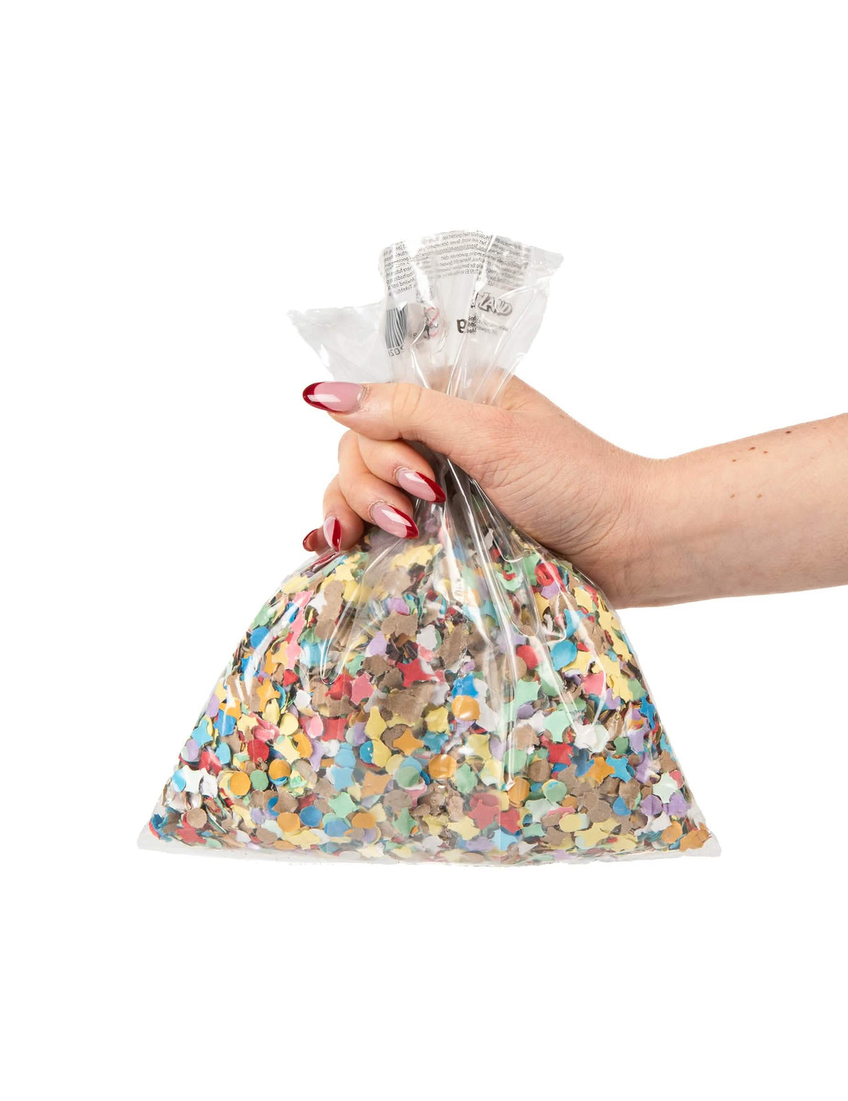 Overzicht van het gebruik van het zakje met meerkleurige confetti