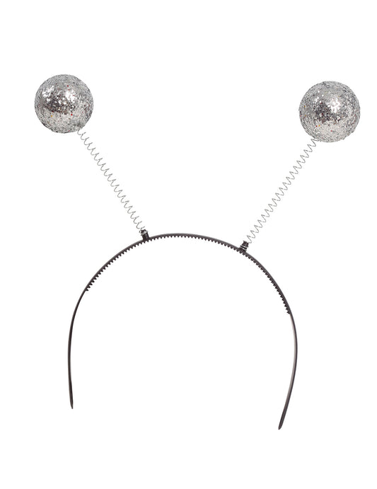 Détail des boules pailletées du serre-tête boules disco
