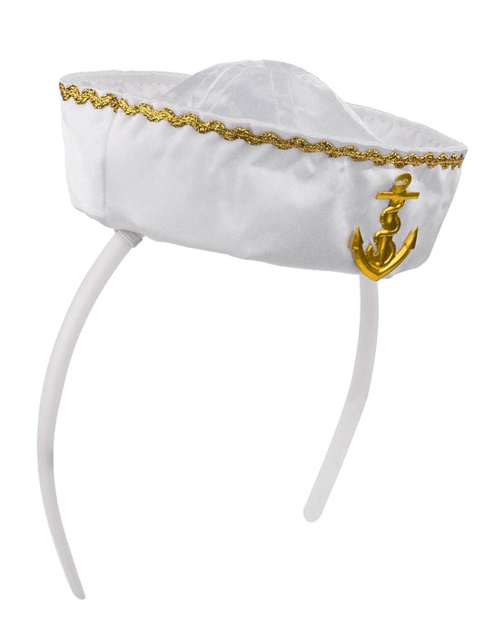 Witte matrozen haarband voor vrouwen