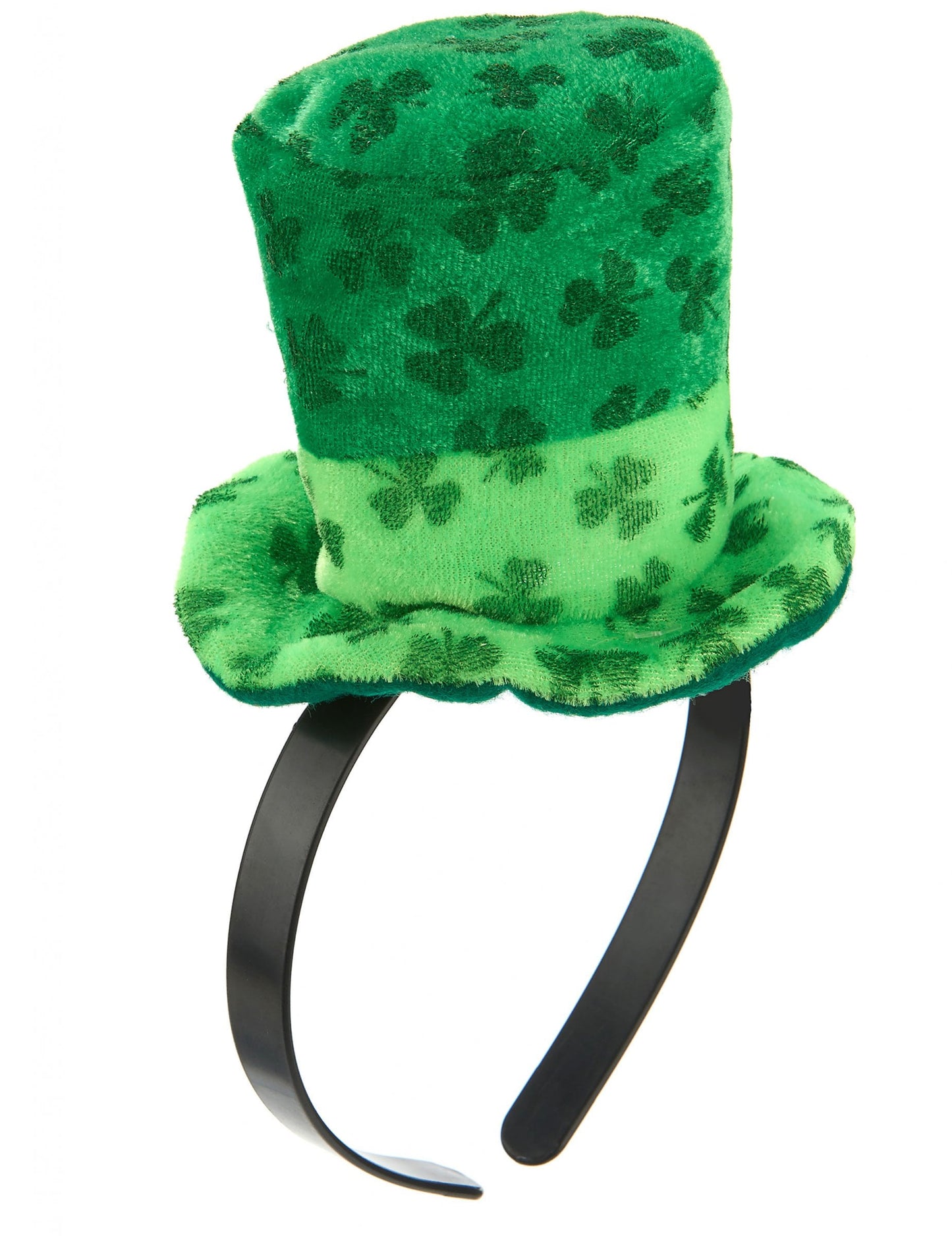 Serre-tête mini chapeau velours trêfles adulte