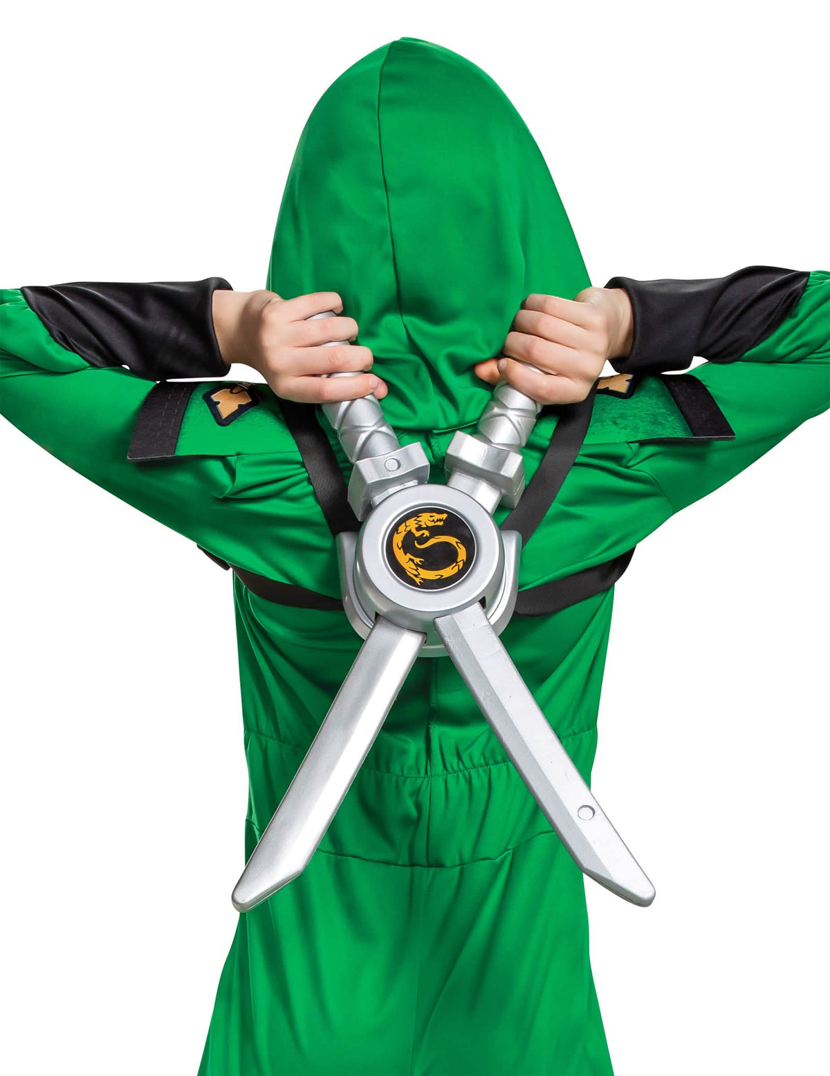 Détail du système d'attache dorsal du Set d'épées Ninjago™ pour enfant