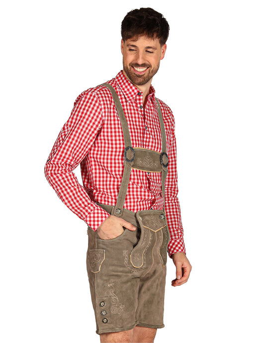 Traditionele Beierse short grijs premium heren