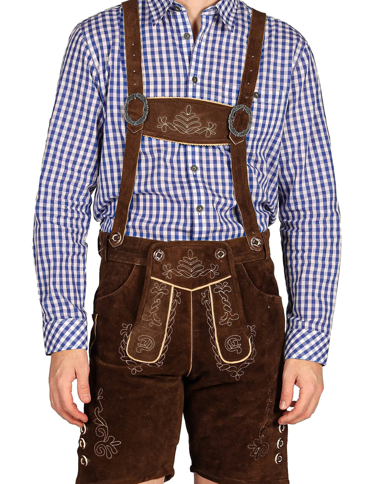 Short bavarois traditionnel marron foncé premium homme