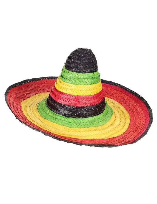 Vue de profil du sombrero mexicain pour adulte multicolore
