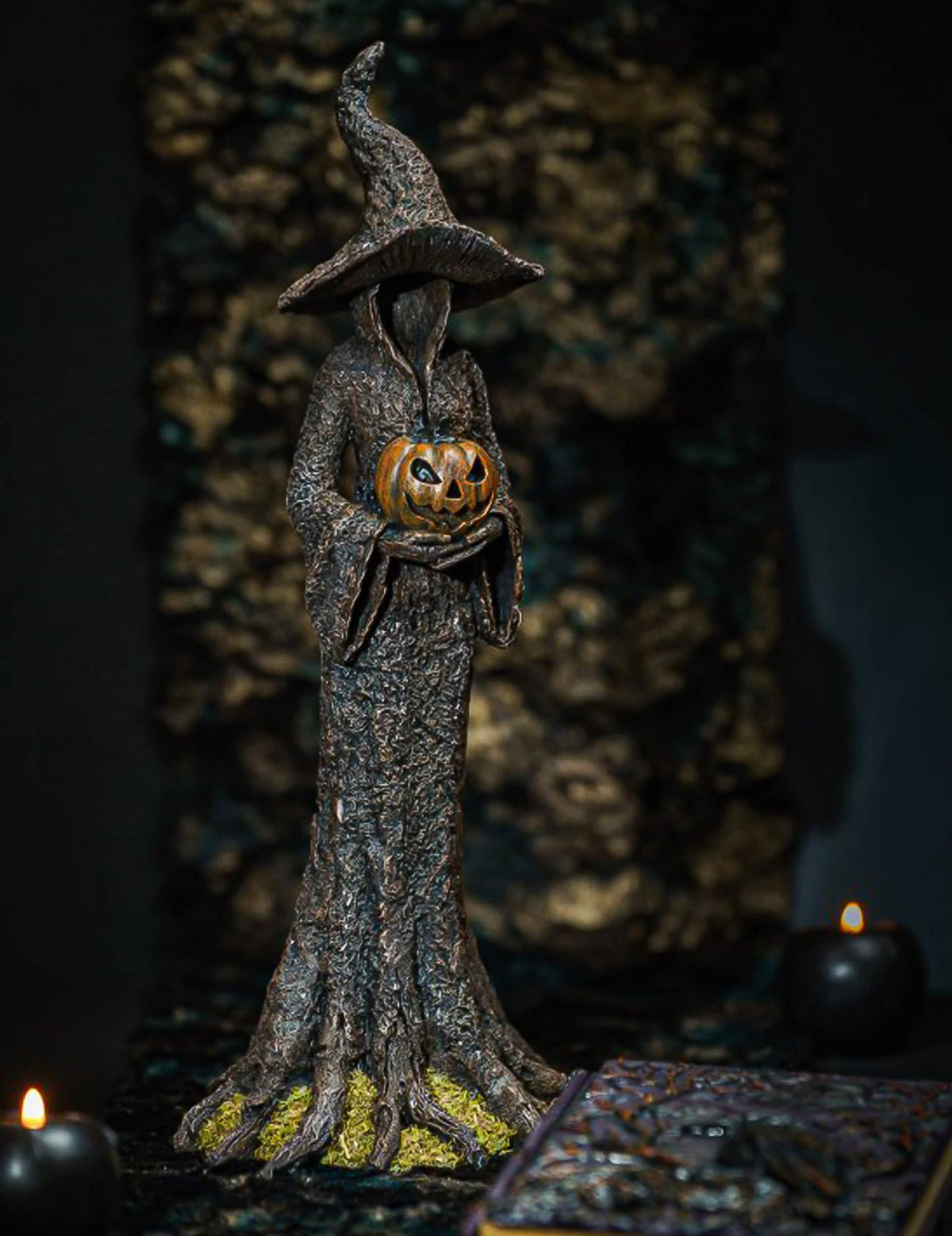 Statue décorative en résine de sorcière de la forêt 17 x 12,5 x 40,5 cm