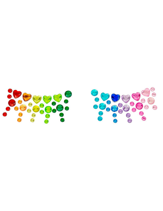 Zelfklevende regenboog hartjes strass-steentjes