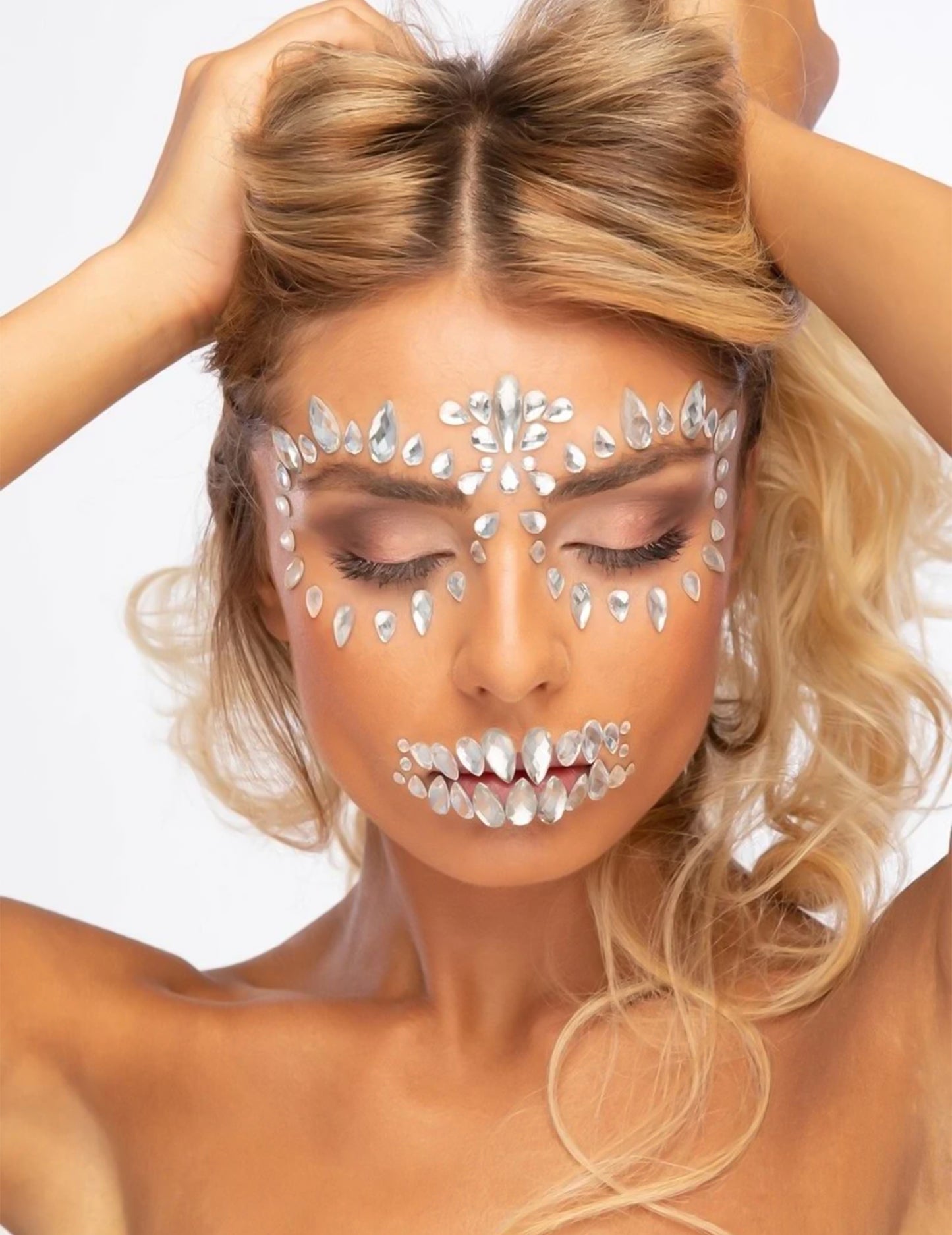 Strass adhésifs pour visage squelette