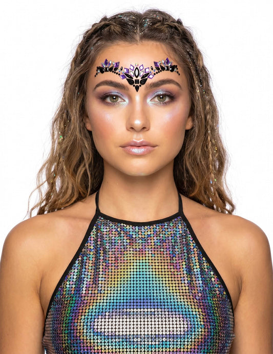 Strass adhésifs reine maléfique noir et violet
