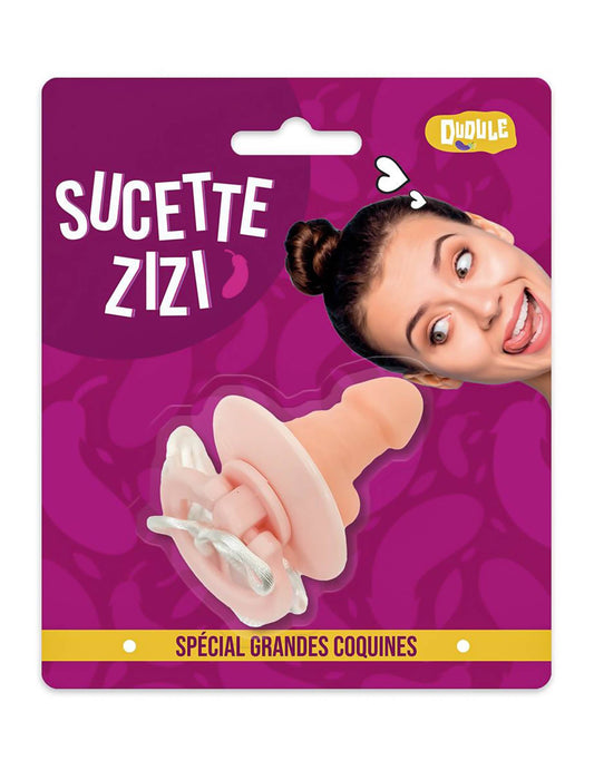 Vue du packaging de la sucette humoristique zizi