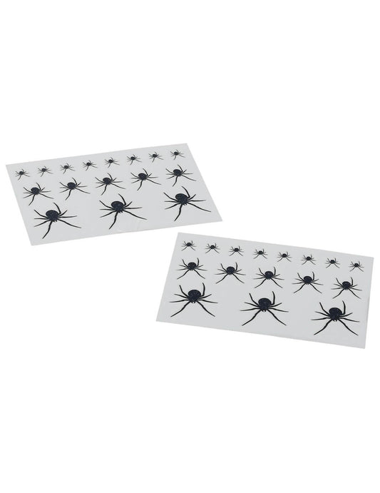 Détail des planches de motifs du tatouages temporaires araignées Halloween pour femme