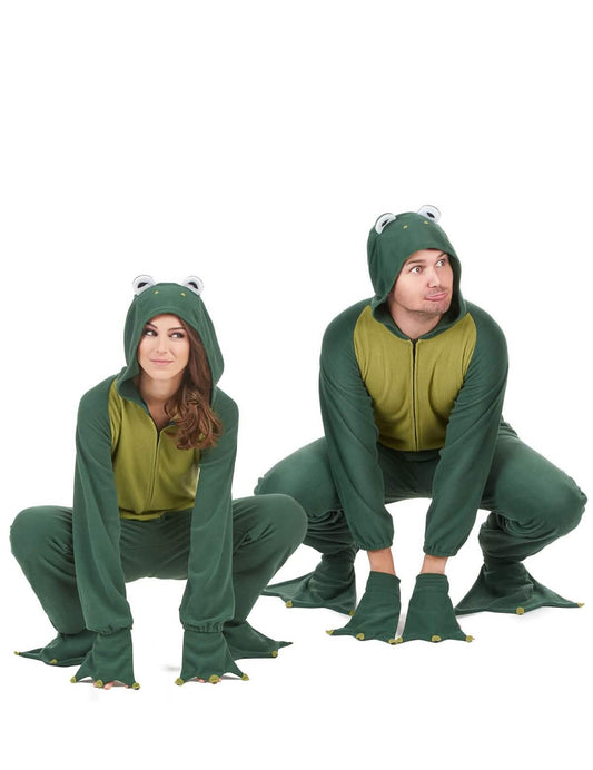 Déguisement de couple combinaison capuche grenouille