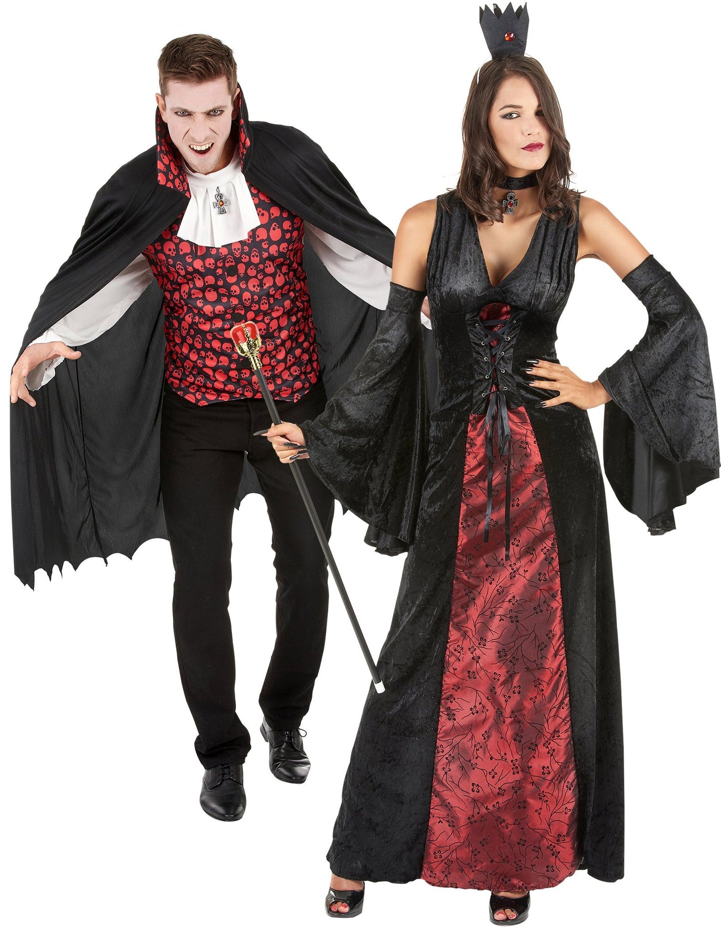 Majestueus Halloween-vampierkoppelkostuum voor volwassenen