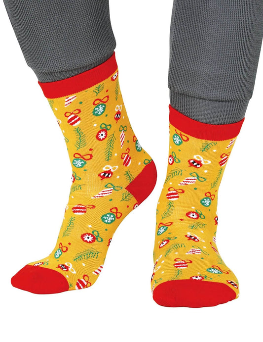 Set van 6 paar kerstsokken met feestelijke motieven volwassenen