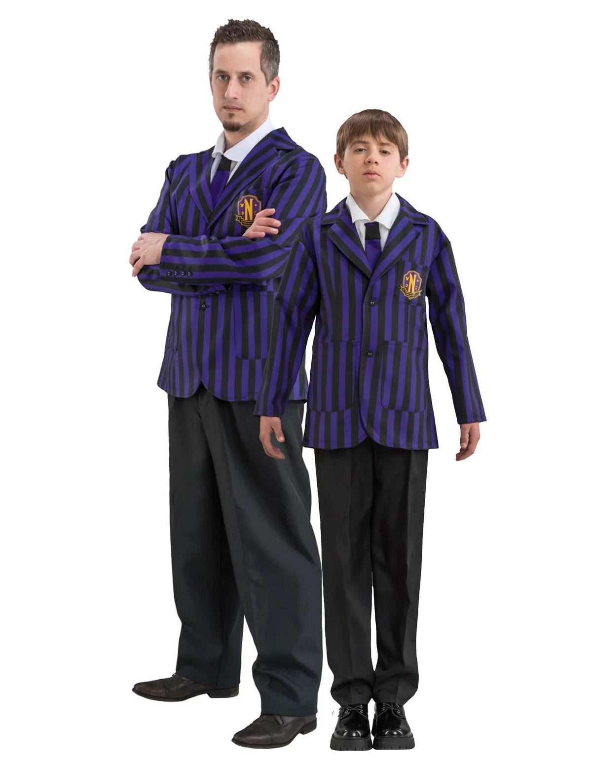 Vader en zoon kostuum Nevermore Wednesday uniform