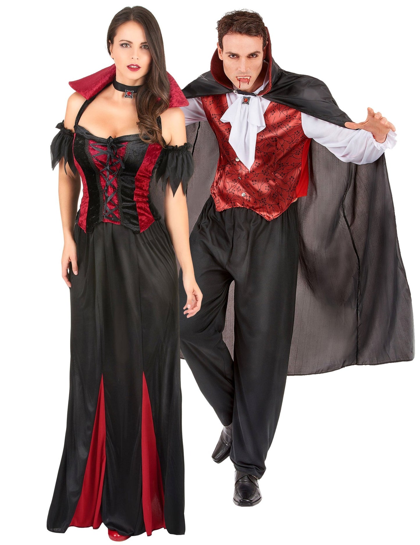 Halloween rode vleermuis vampierpaarkostuum voor volwassenen