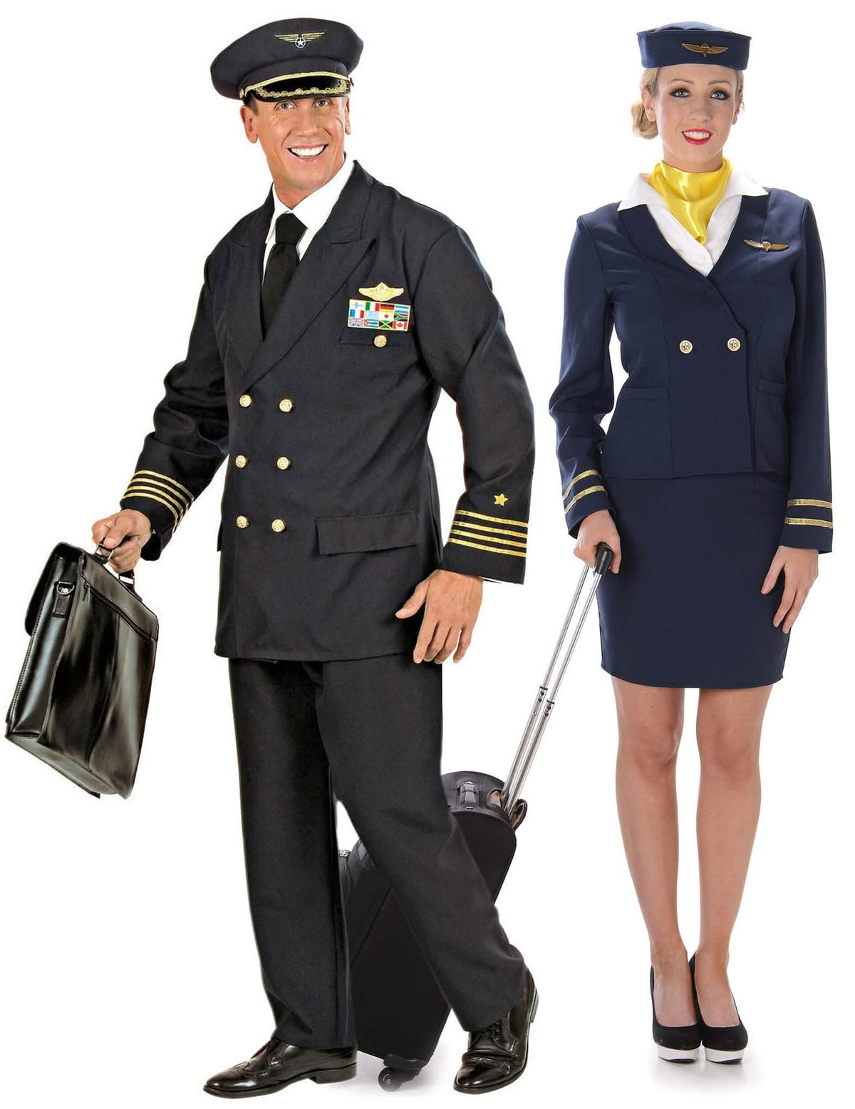 Piloot en stewardess koppelkostuum voor volwassenen