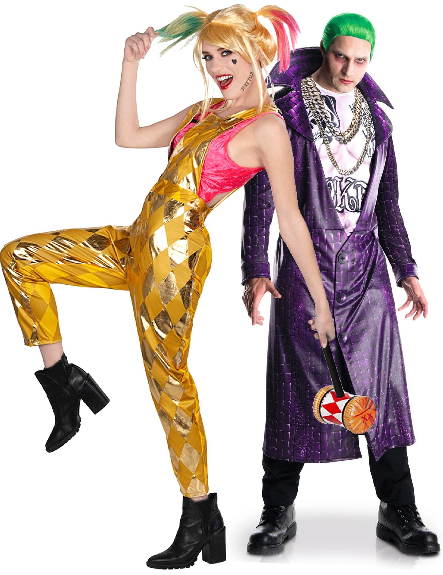 Harley Quinn Birds of Prey™ en Joker Suicide Squad™ deluxe Halloween-kostuum voor volwassenen