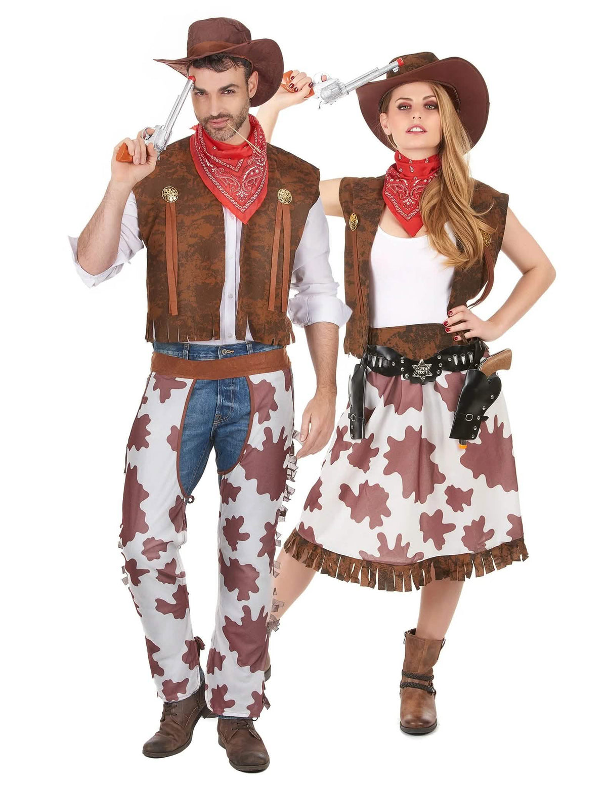 Cowboy en cowgirl paar kostuum volwassene