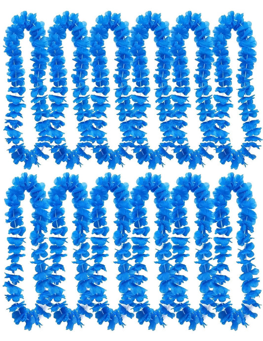 12 Colliers hawaï bleu vif
