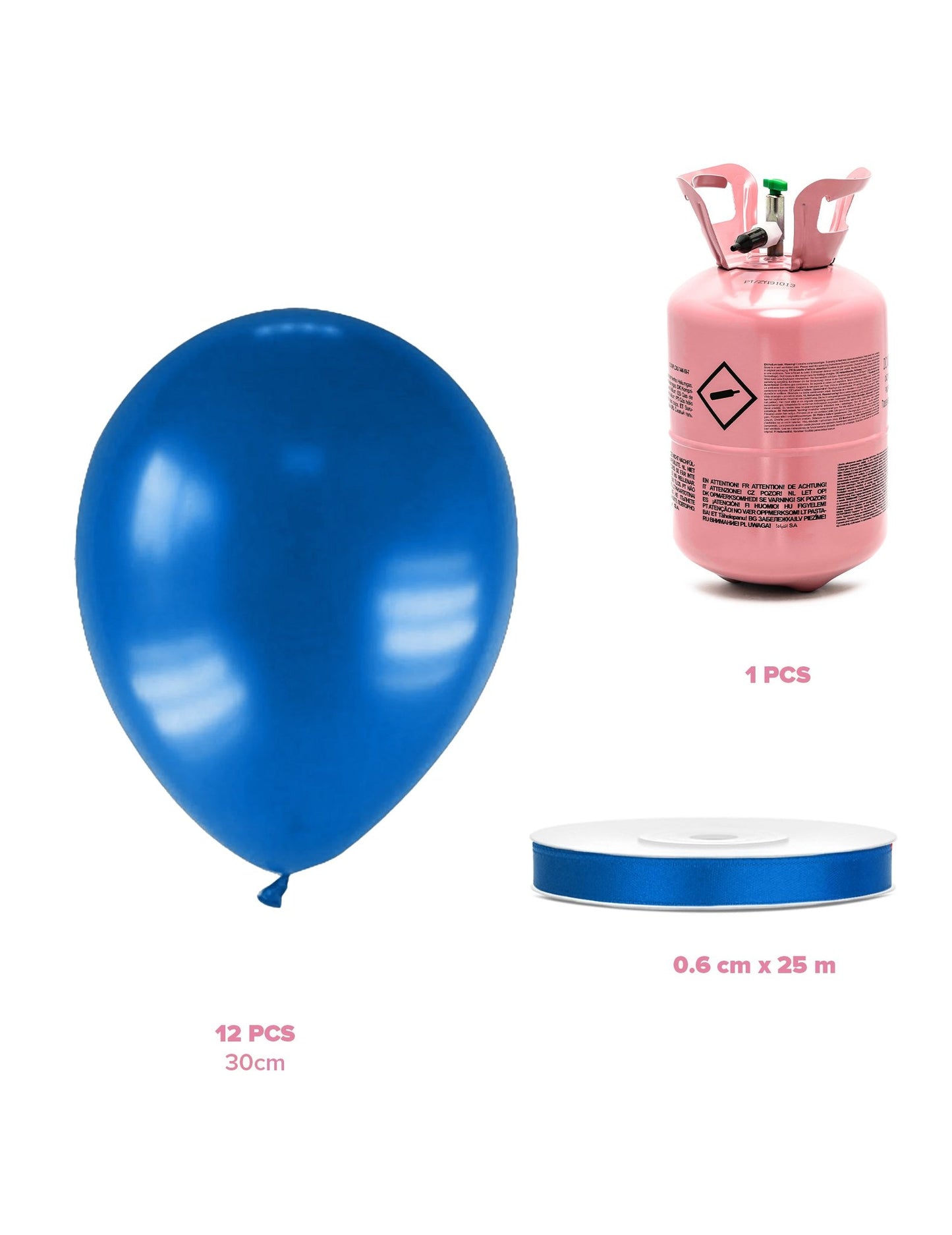 Heliumflesset 12 ballonnen donkerblauw metallic