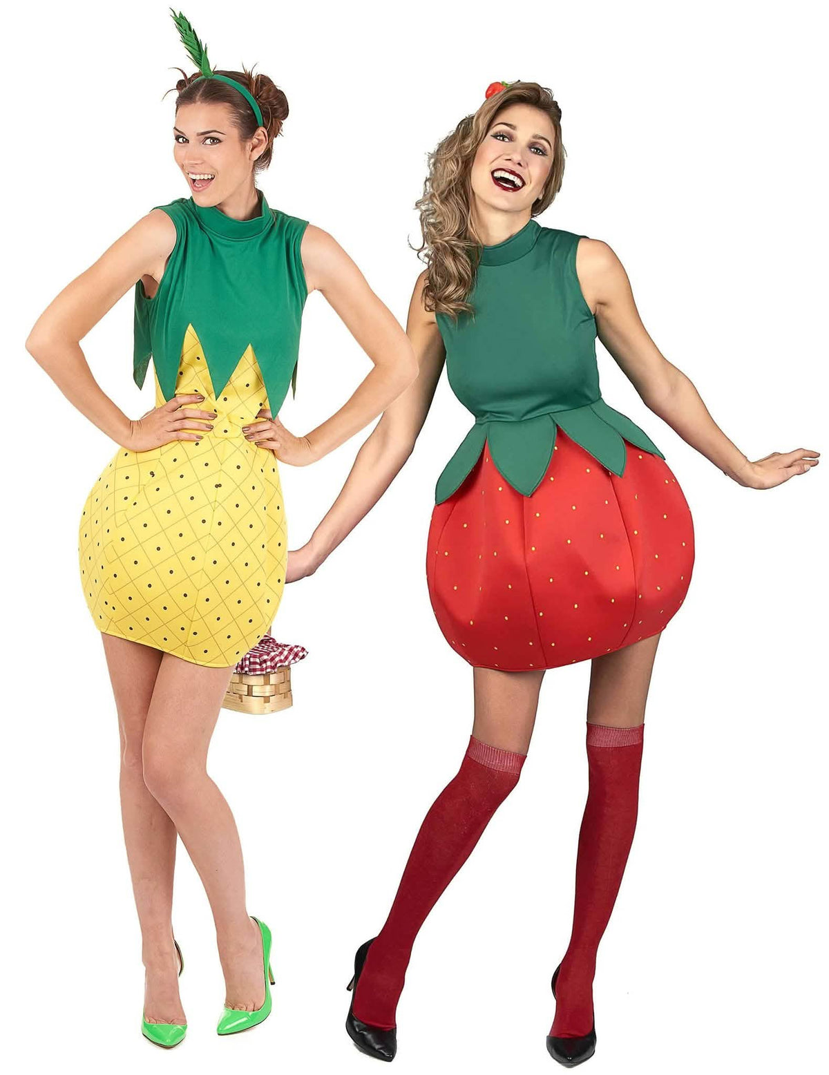 Ananas en aardbei koppelkostuum voor vrouwen