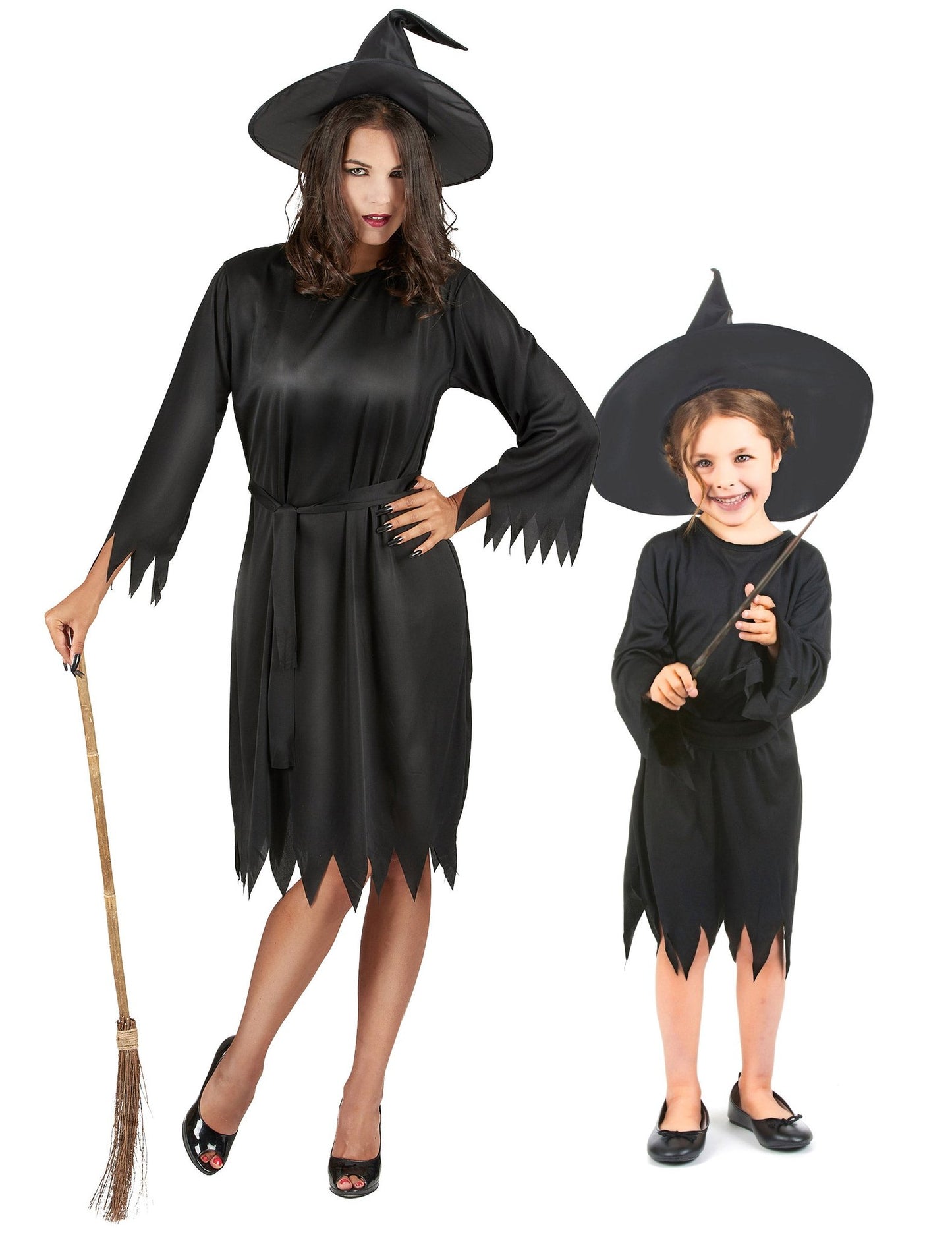 Halloween moeder dochter heksenpaarkostuum