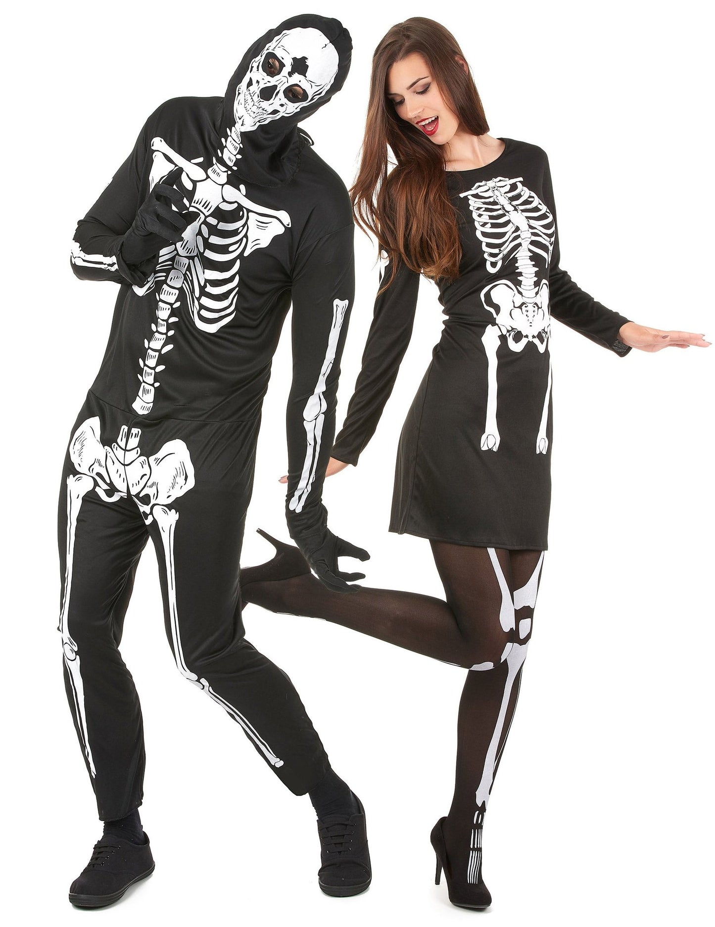 Halloween skeletkoppelkostuum voor volwassenen