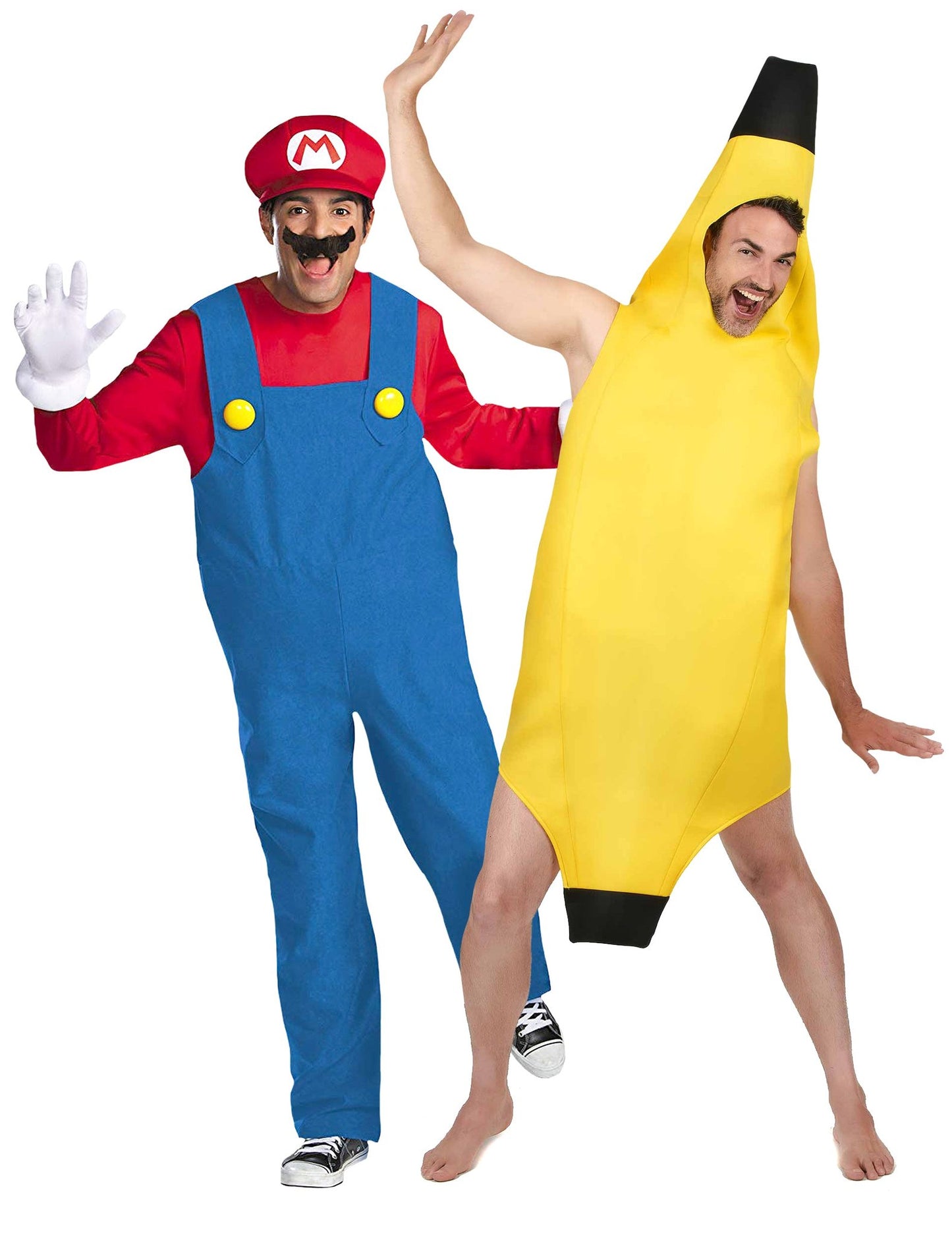 Mario™ en banaan koppelkostuum voor volwassenen