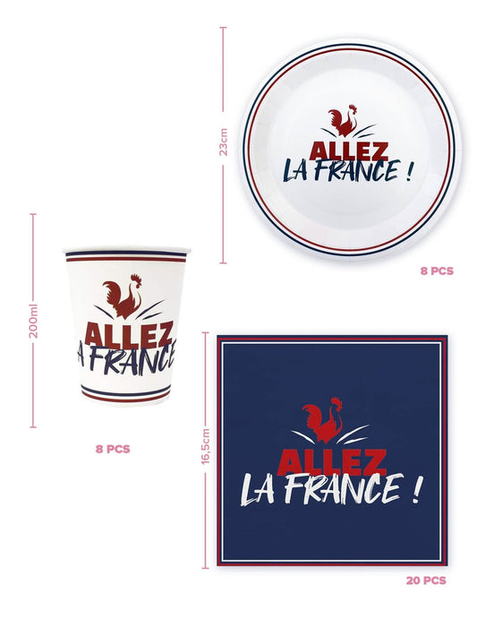 Kit vaisselle jetable Allez la France