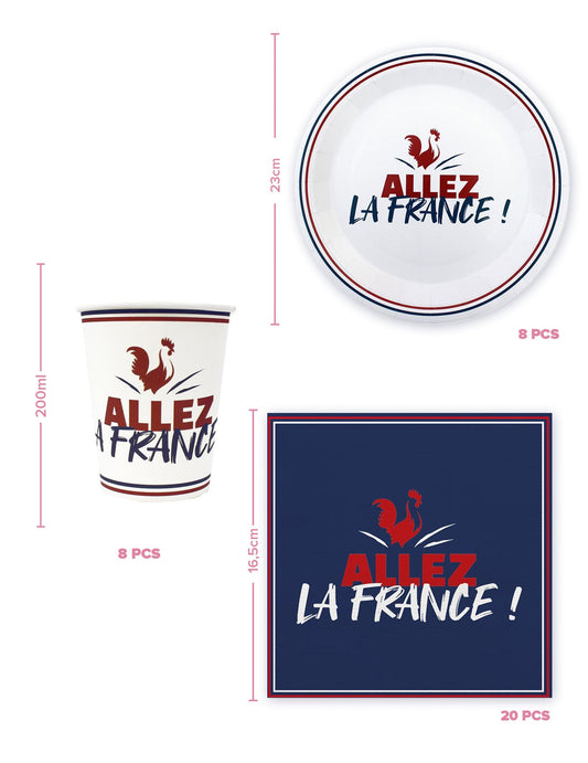 Kit vaisselle jetable Allez la France