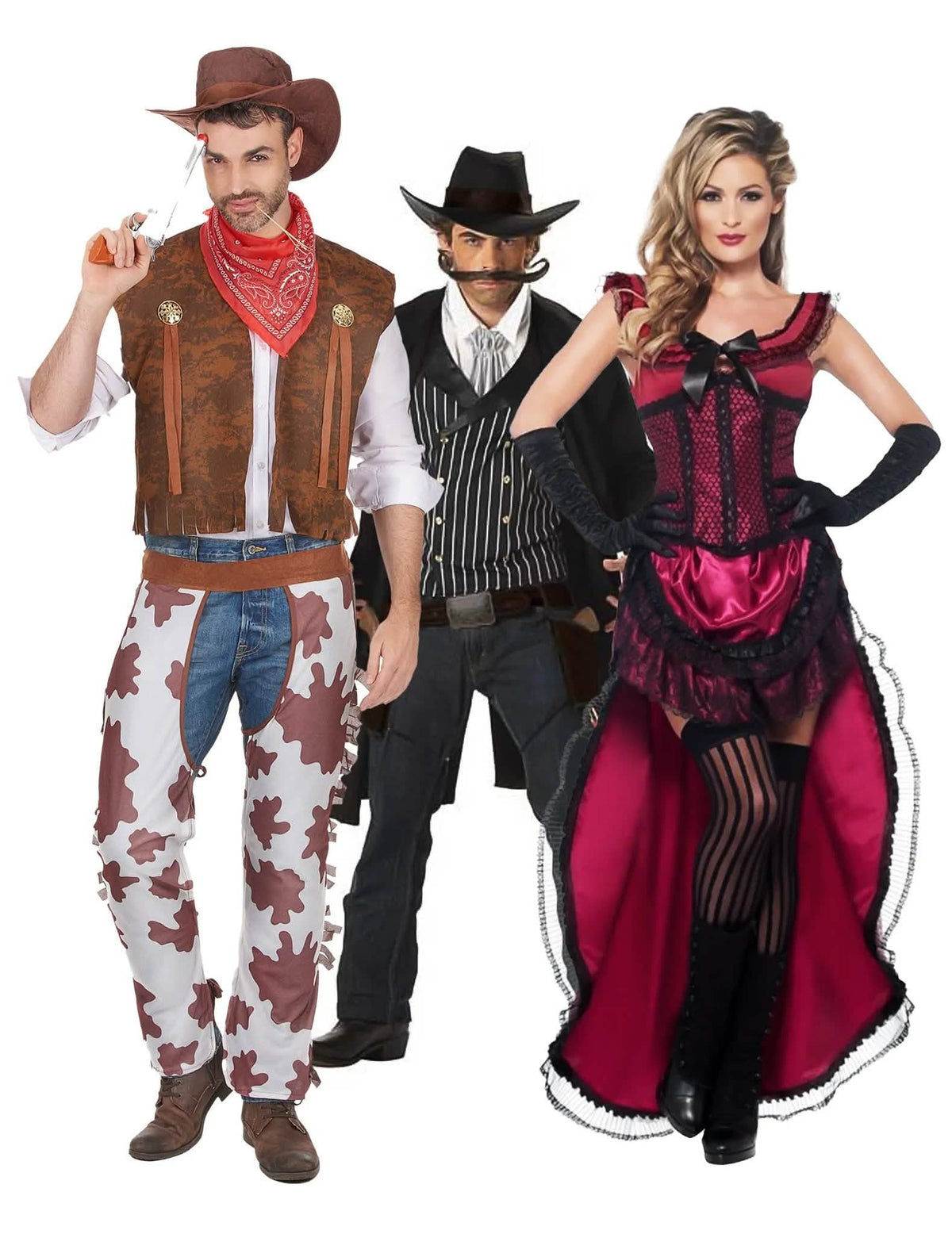 Groep kostuum western film komedie volwassene