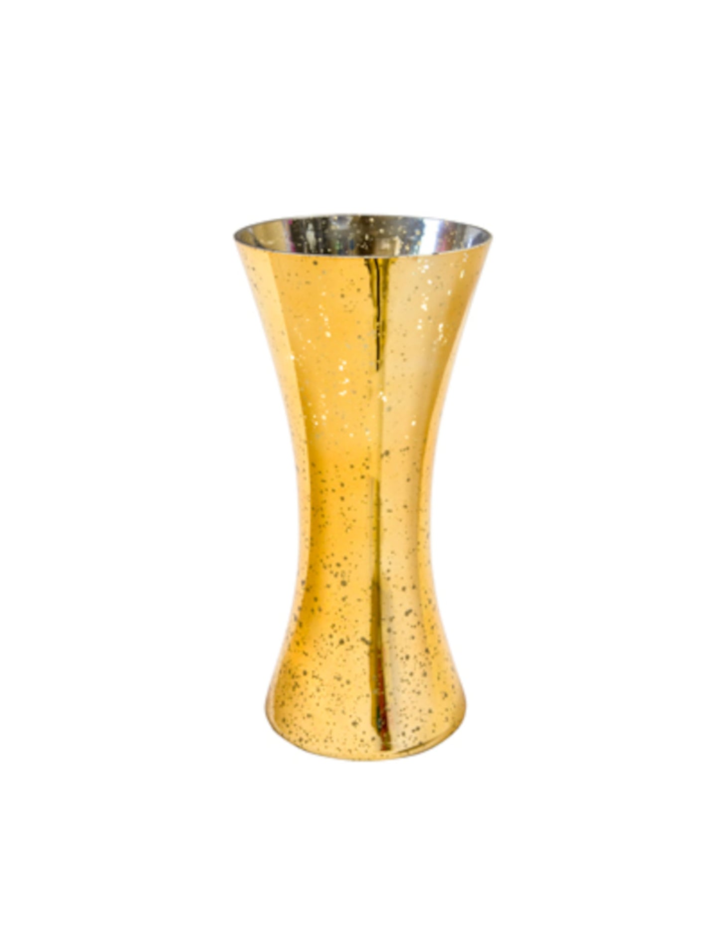 Vase cintré métallisé pour décoration de fête or à éclats argentés