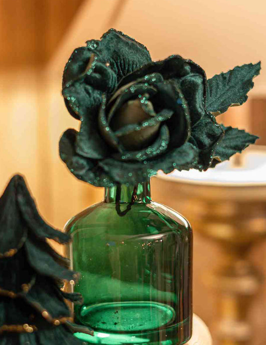 Vase en verre vert foncé 39 cl 11 cm