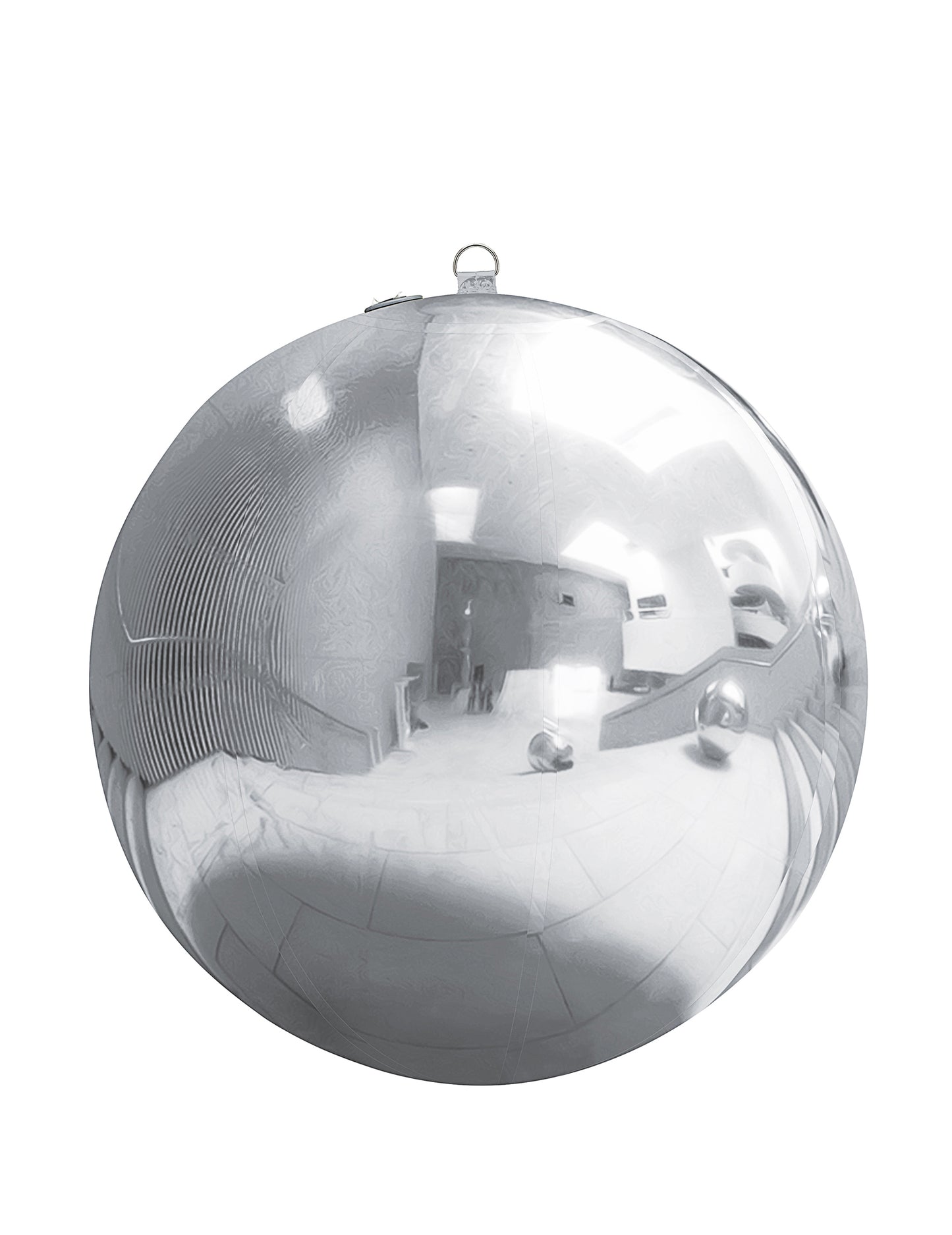 Ballon géant boule miroir argentée 90 cm