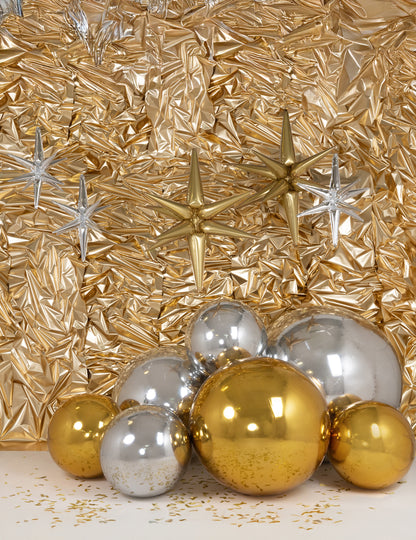 Ballon géant boule miroir dorée 60 cm