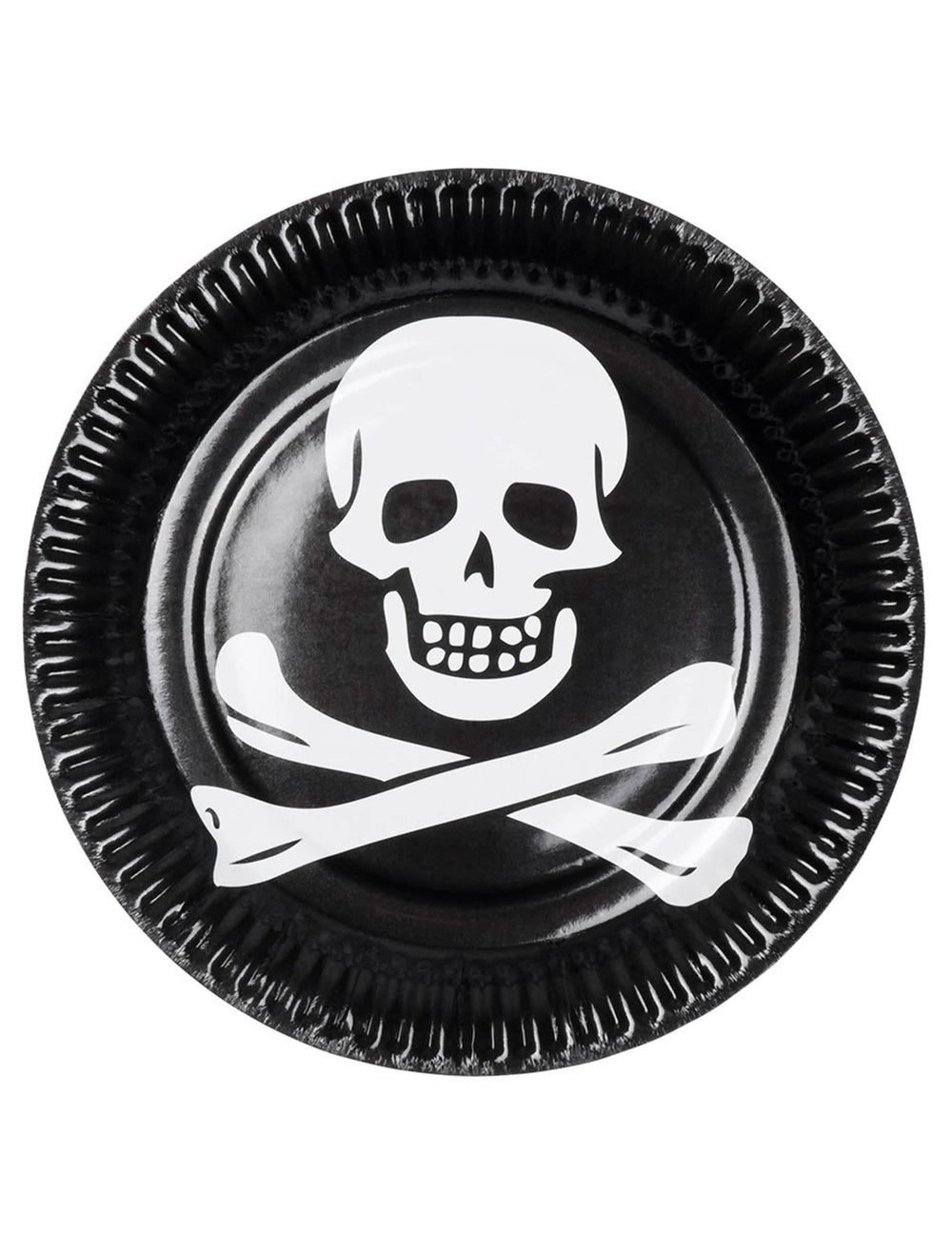 Assiettes tête de mort pour fête noir et blanc