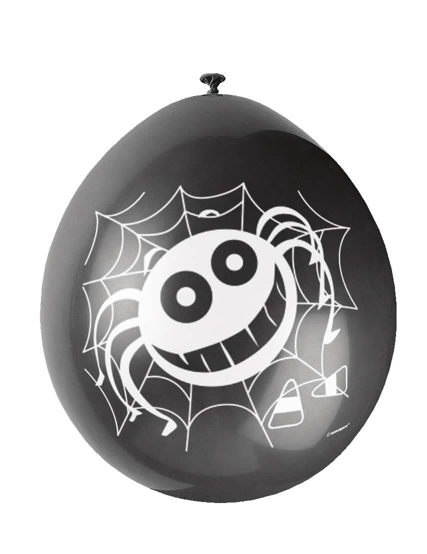 Ballons en latex araignées pour Halloween noir