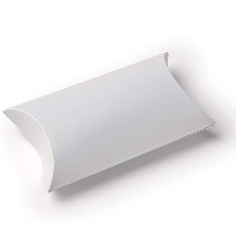 Boîte en carton de mariage et baptême blanche nacrée