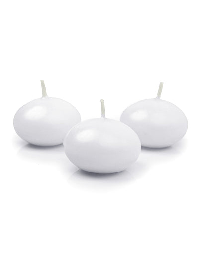 10 Bougies flottantes mat blanches 50 mm