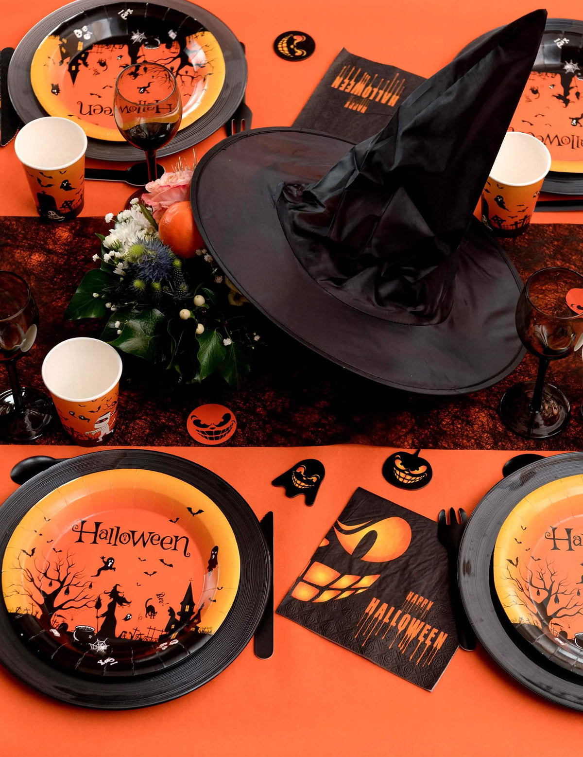 10 décorations à parsemer Ghost en bois noir 5 cm