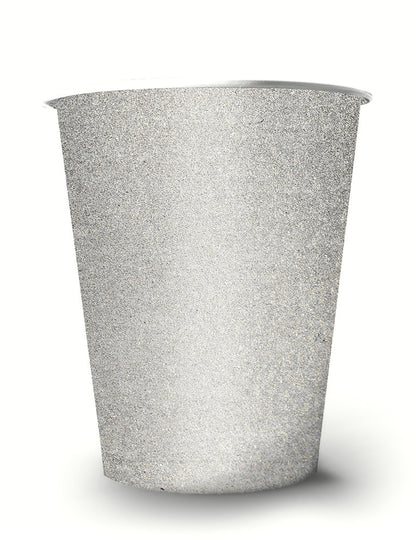 Gobelets américains scintillants pour fête argent en carton recyclable