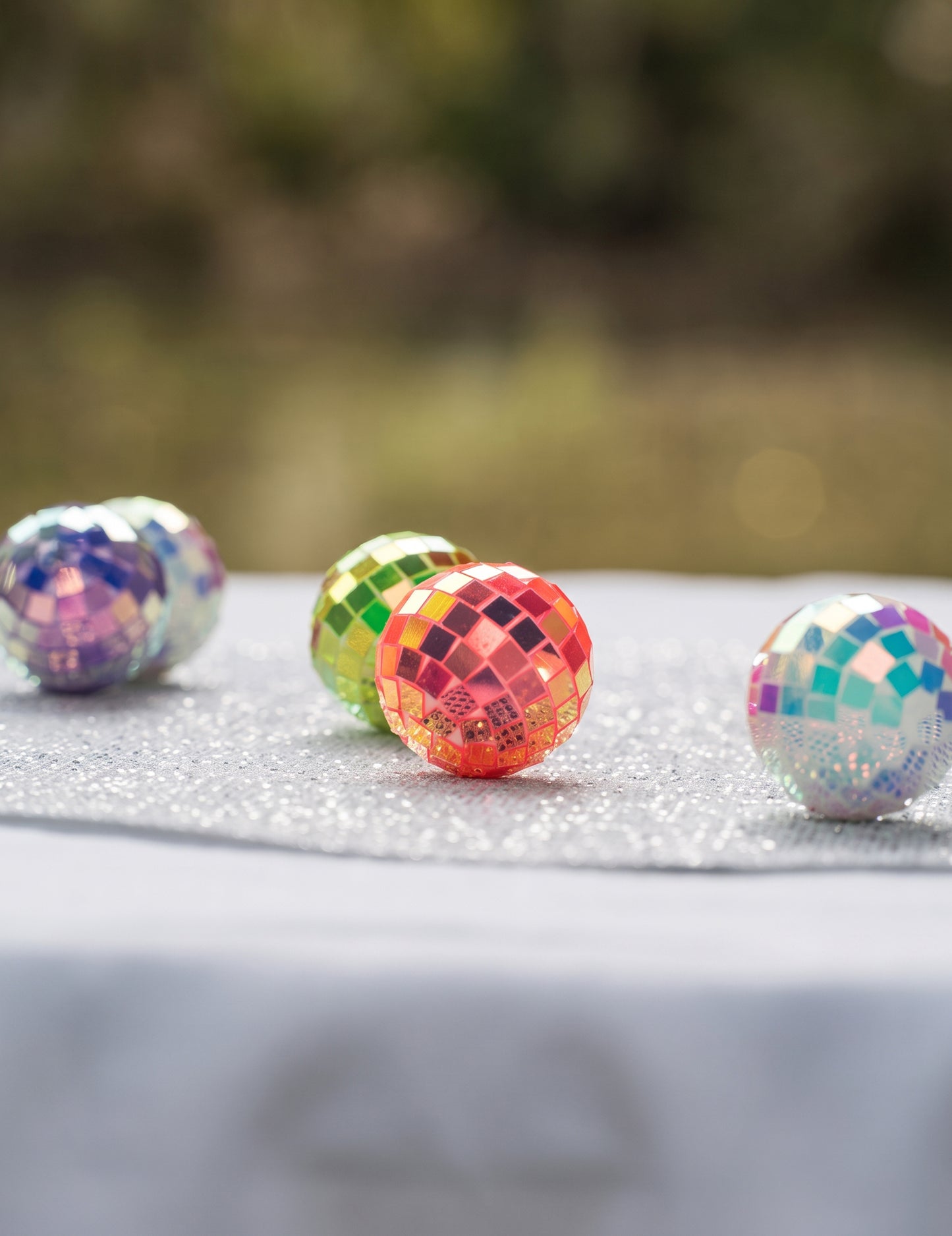 10 mini iriserende discoballen meerkleurig 4 cm