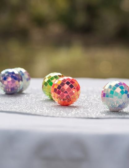 10 mini iriserende discoballen meerkleurig 4 cm