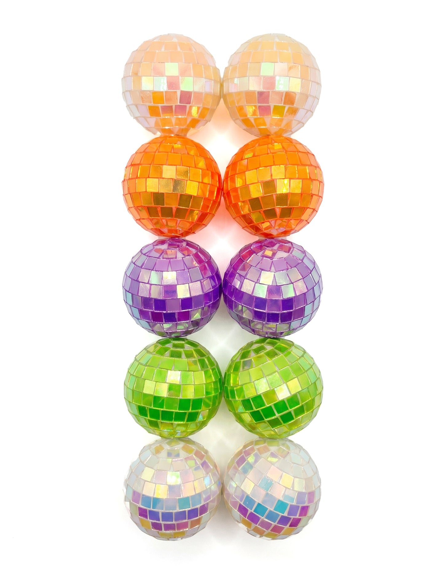10 mini iriserende discoballen meerkleurig 4 cm