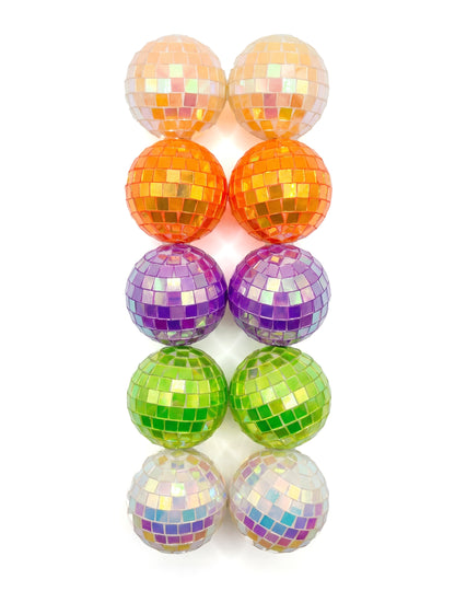 10 mini iriserende discoballen meerkleurig 4 cm