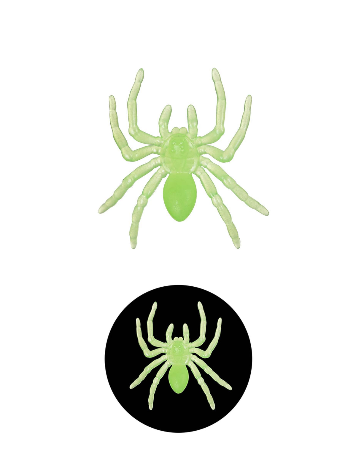 10 kleine glow in the dark spinnen 3,5 cm