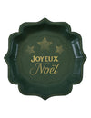 10 petites assiettes Noël Étincelant vert sapin 18 x 18 cm
