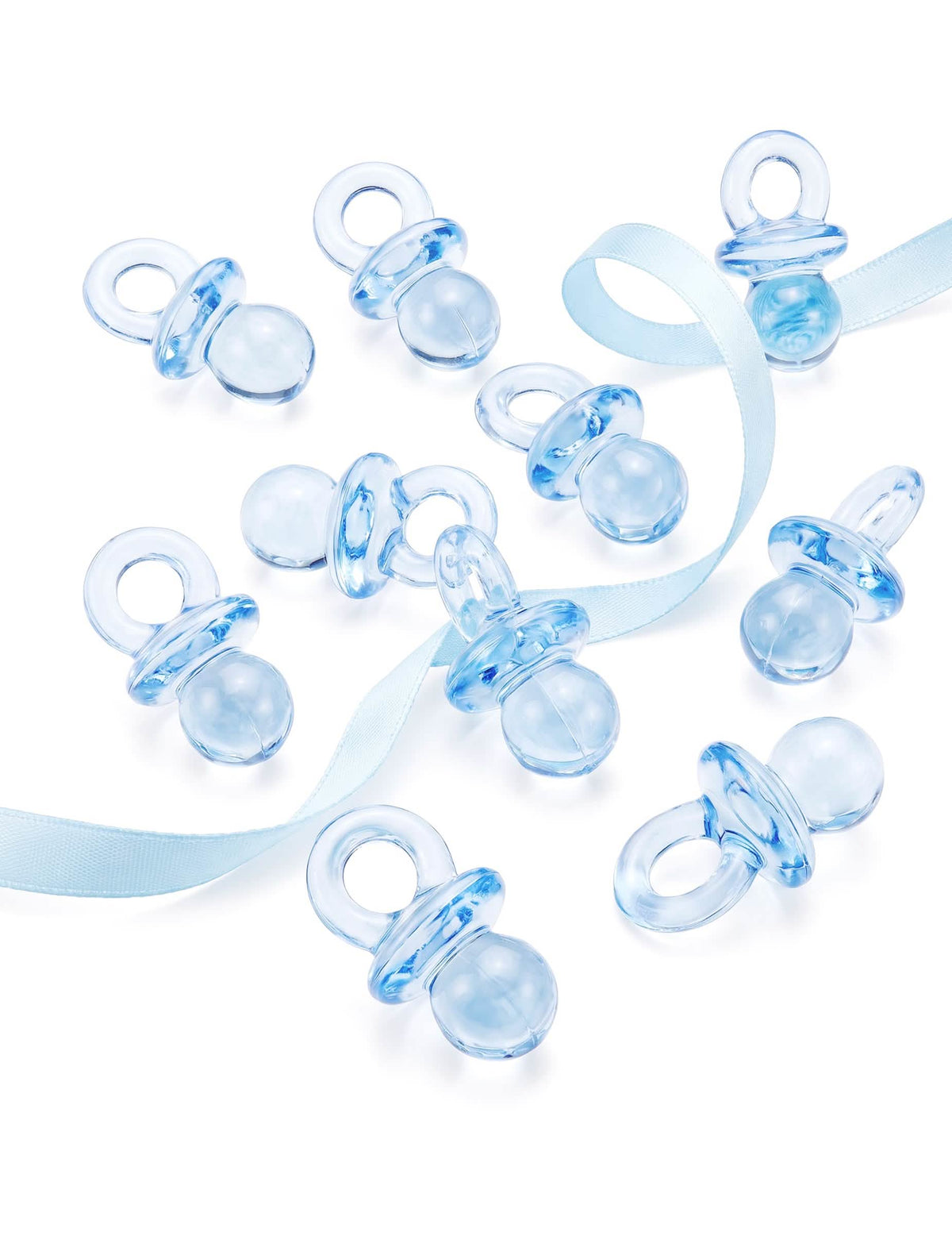 10 tétines plexiglas bleu ciel 2,5 cm pour décoration