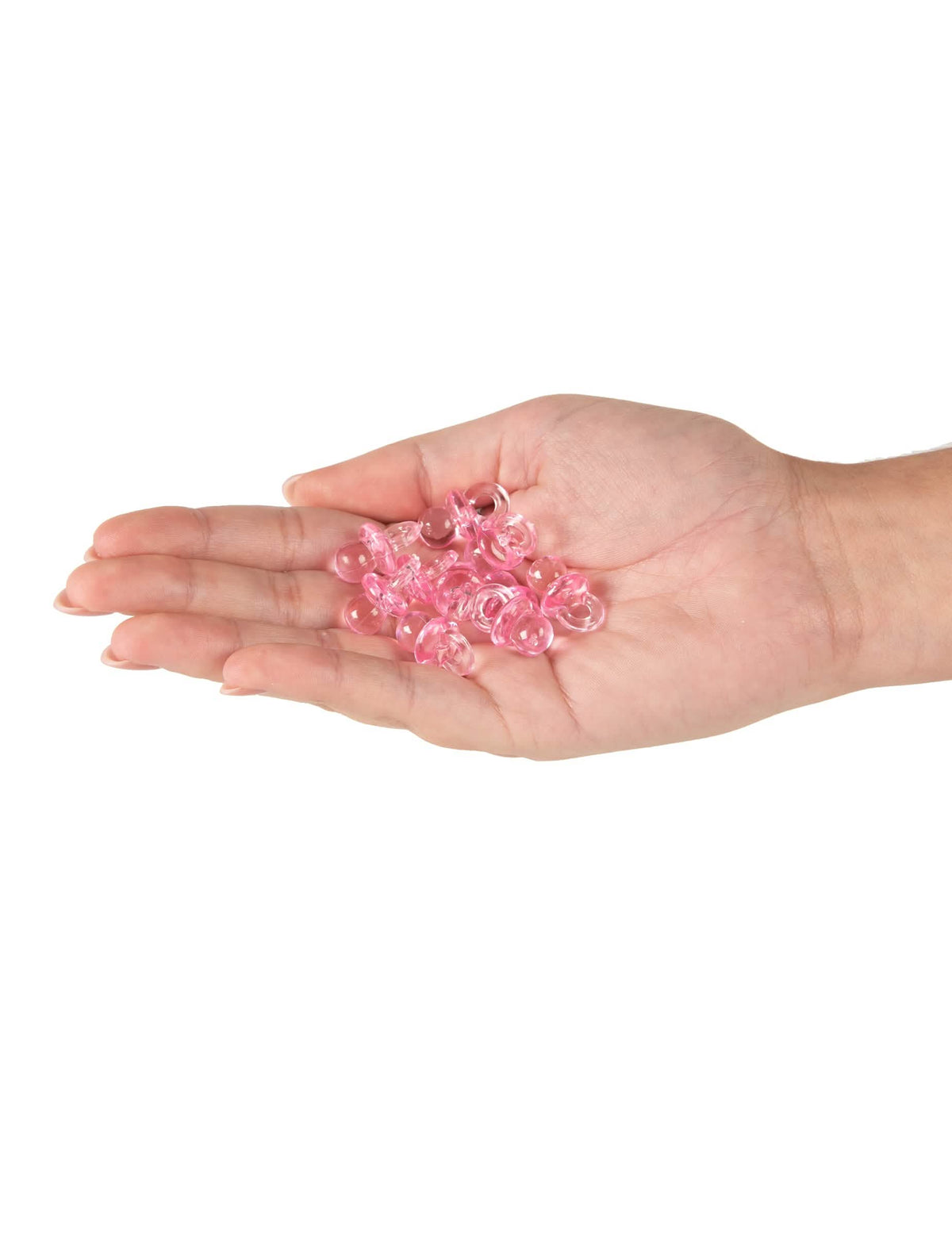 10 tétines plexiglas rose 2,5 cm pour décoration
